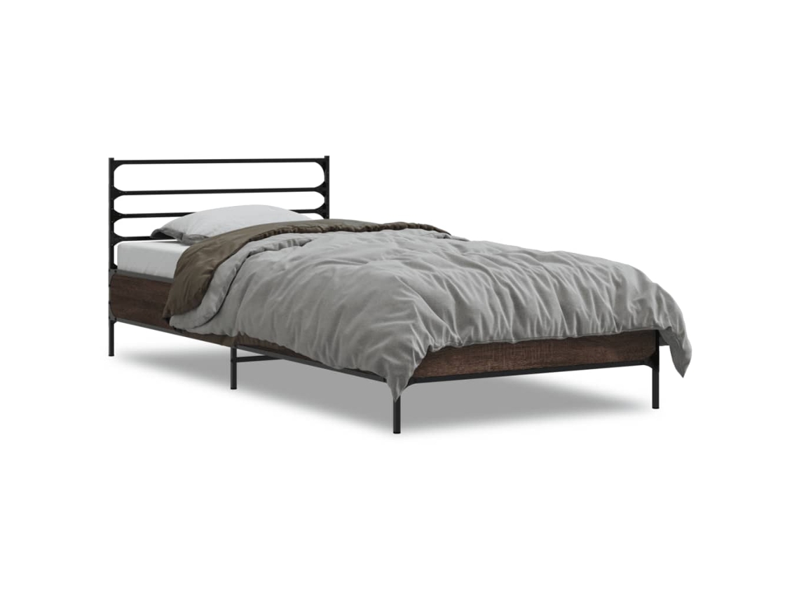 Bed Frame, Bed Frames Vidaxl Marrom Madeira Processada (75 X 190 Cm)