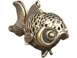 Estatueta Peixe Latão Dourado Durável Cabeça Cauda Móveis Design Elegante Moderno Decoração Escritório Quarto GOKOCO