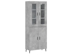 Armário Alto 69,5x34x180cm Derivados de Madeira Cinza Cimento MAISON EXCLUSIVE
