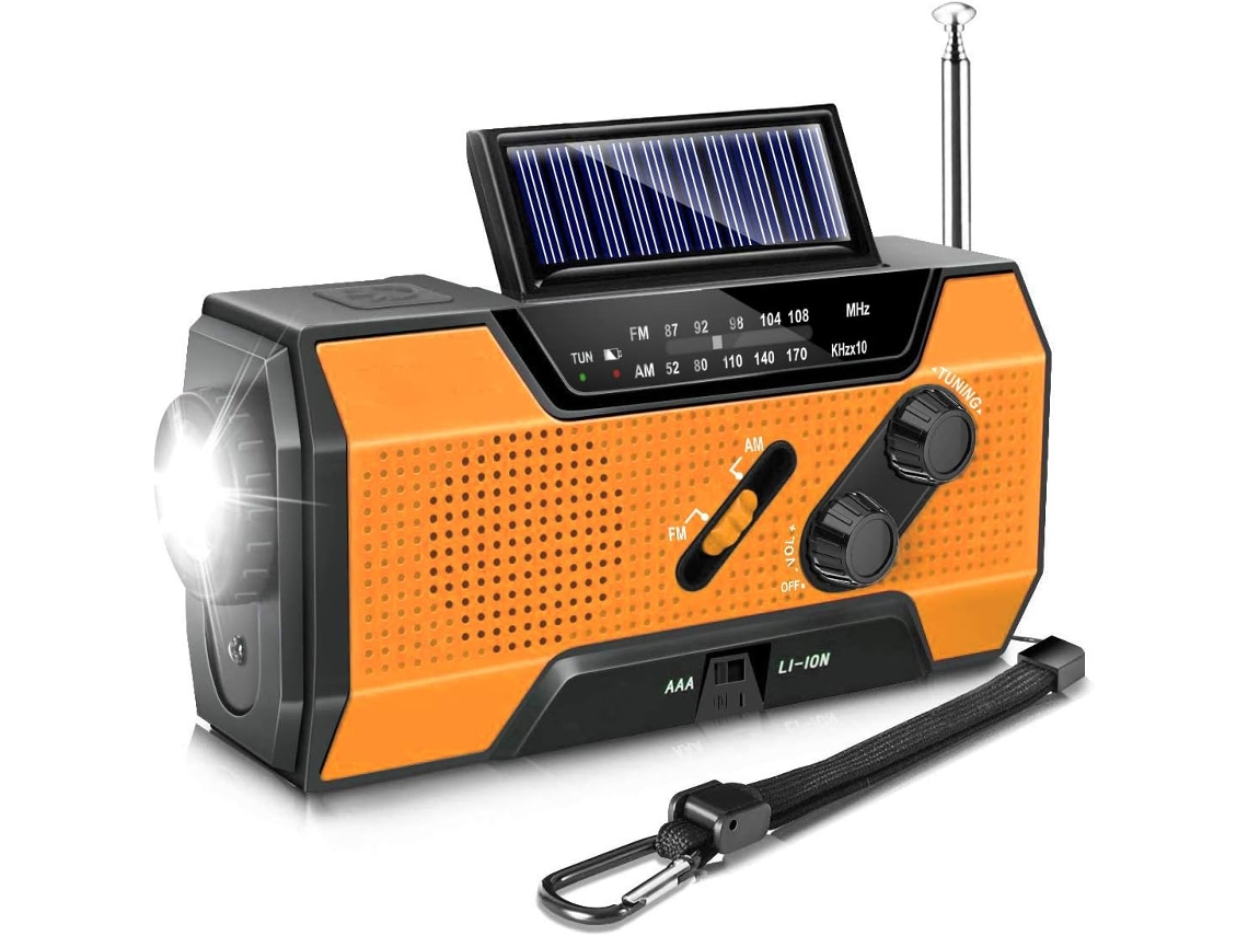 SOLRADIO, AM/FM, METEOROLÓGICO, BATERIA PORTÁTIL 2000MAH, LARANJA AQUAFORGE