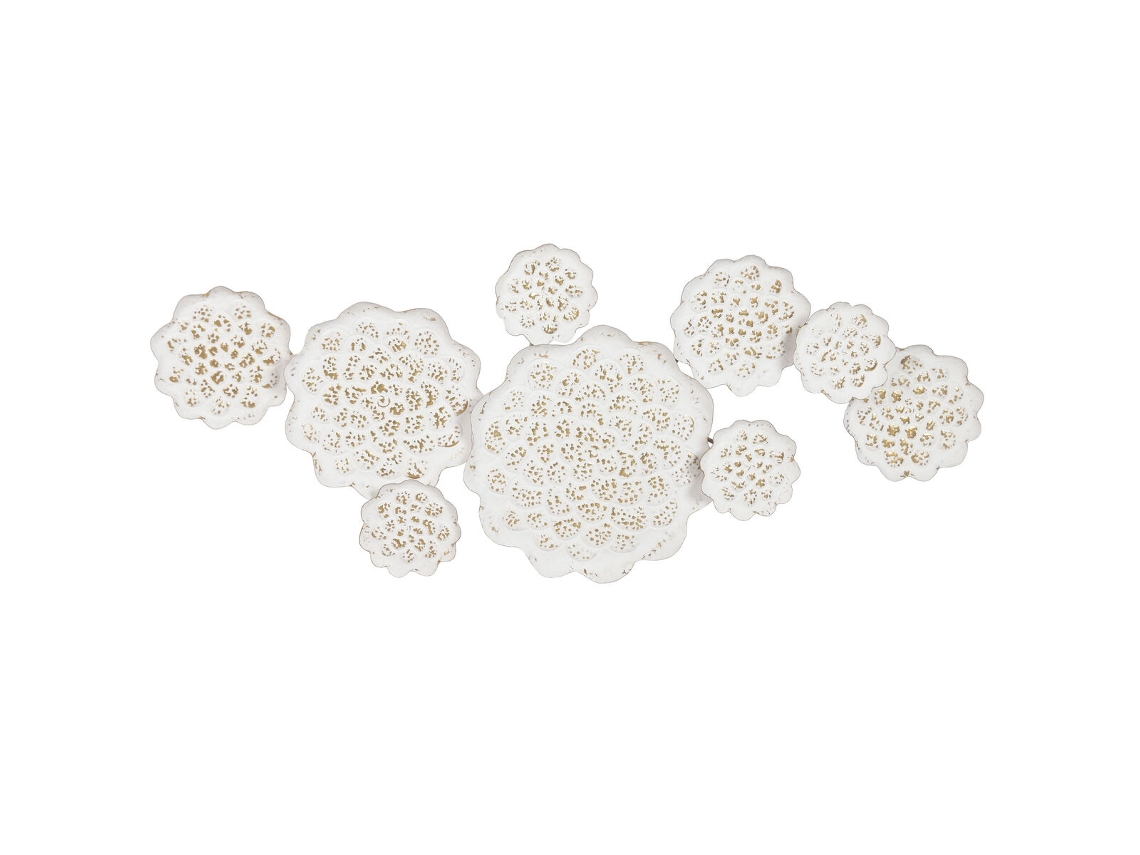 Figura Decorativa Home Esprit Branco Dourado Flor Decapé