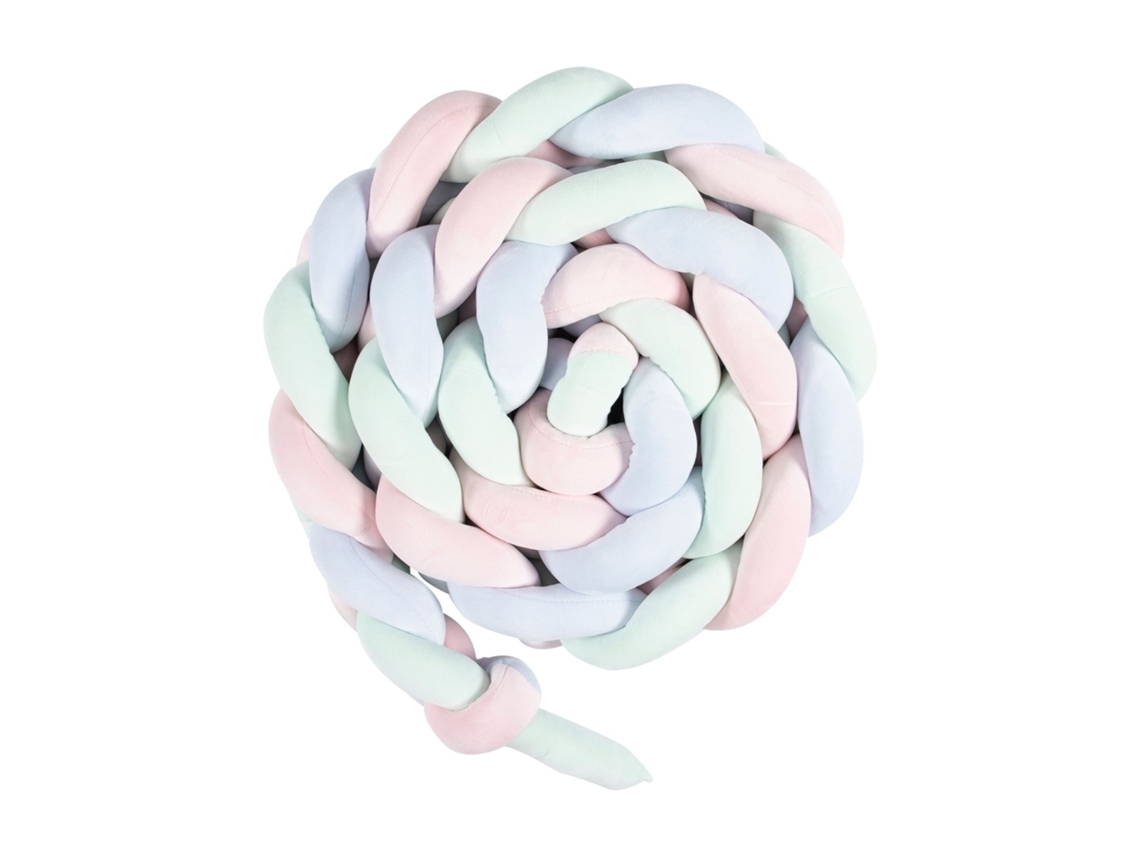 Protetor De Berço De Veludo​​ Almofada Estampa Cobra 200cm Rosa Verde Azul Yunzii
