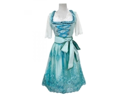 Rebe - Vestido Dirndl alemão clássico para Oktoberfest e Carnaval, com detalhes em renda e laço, verde claro, tamanho M.