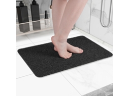 Tapete de Banho Antiderrapante em Pvc Livre de Bpa com Escova para os Pés, Secagem Rápida, para Banheira e Piso, Preto, 40 X 60 Cm AQUAFORGE