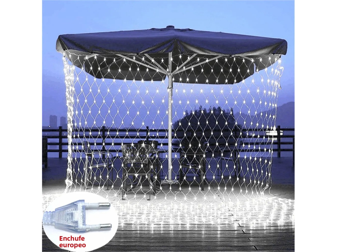 (corrente De Led Branca De 1,5 X 1,5 M Com 96 Leds) Cordão De Led Em Malha, Plugue Padrão Europeu