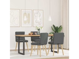 Vidaxl Cadeiras De Jantar 4 Pcs Tecido Cinzento-escuro