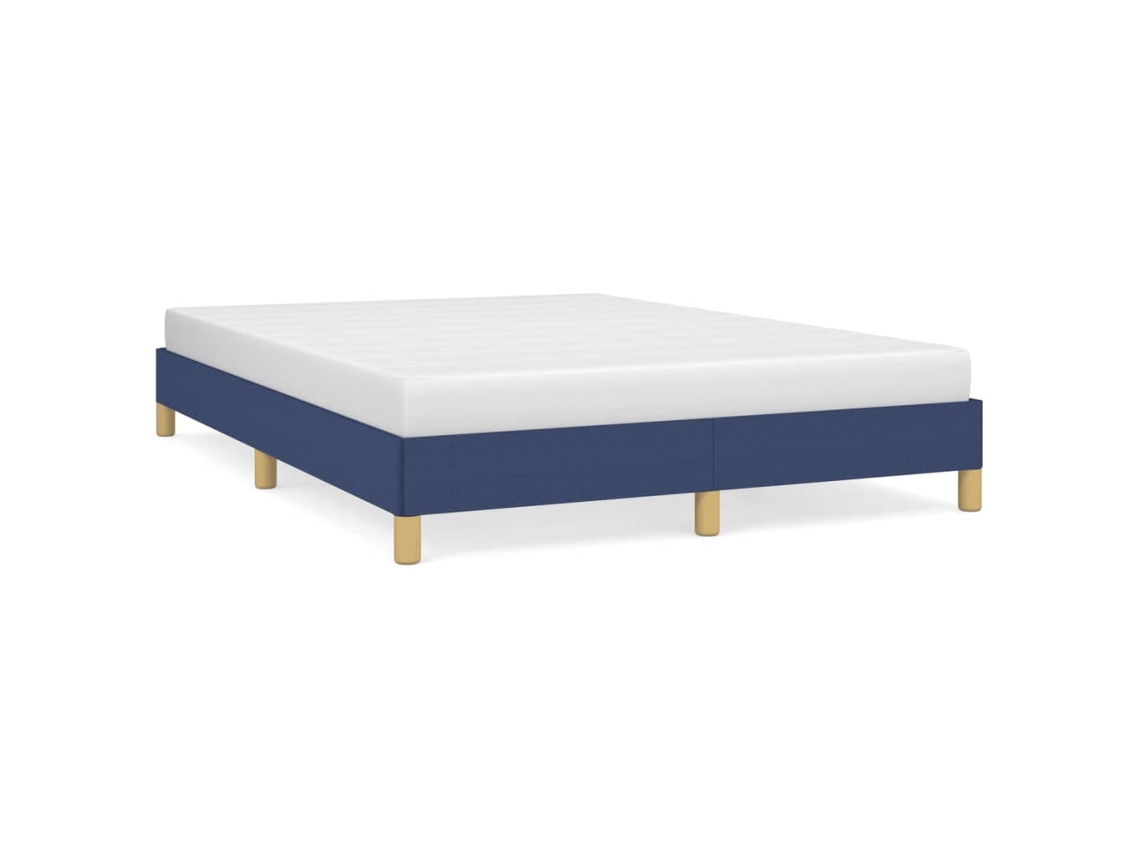 Estrutura de Cama Sem Colchão 140x190 Cm Tecido Azul MAISON EXCLUSIVE