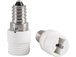 Rebe 2 Pack Adaptador de Tomada Cerâmica E14 para G9 para Lâmpadas Led, Halógenas e Cfl