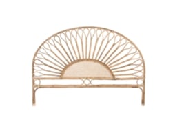 Cabeceira de cama ALEXANDRA HOUSE LIVING em Rattan natural com estampa de girassol (177x4x129cm)