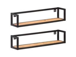 Wall Shelf, Wall Shelves Vidaxl Preto Madeira (80 Cm)