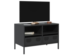 Móvel De Tv 68x39x43,5 Cm Aço Laminado A Frio Preto Dkd Home Decor