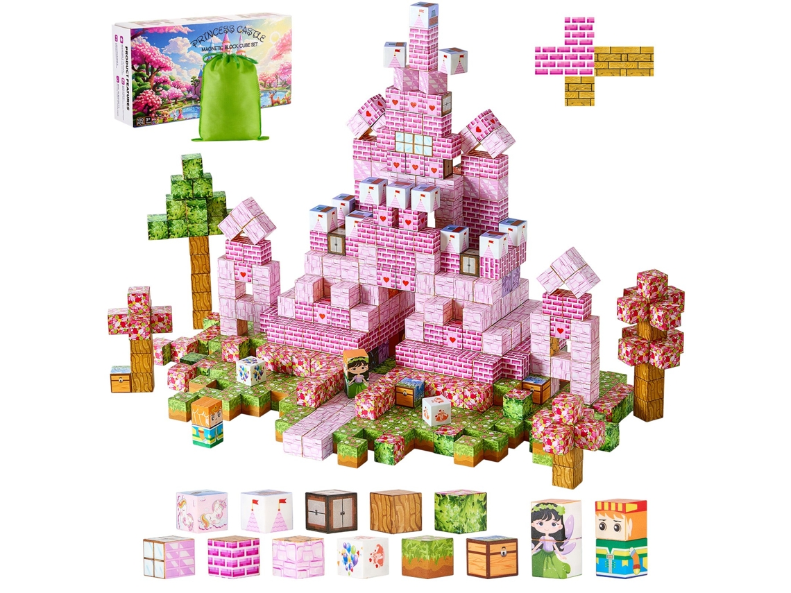 Blocos Magnéticos Conjunto De 100 Peças Castelo De Princesa Para Crianças Vevor