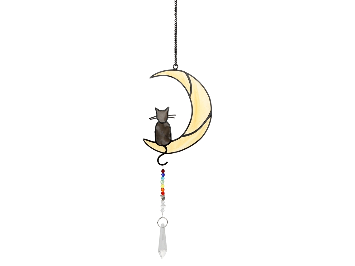 Moon Cat Colar de Pendente Laranja em Liga de Metal para Gatos LAXISCREED