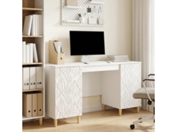 Vidaxl Mesa Branco Brilhante Derivados De Madeira 142,5 X 50 X 75 Cm