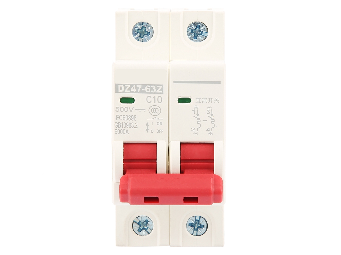 Laxiscreed Disjuntor Bipolar Dc 2p Para 500v, 10a, Proteção De Circuito Compacto