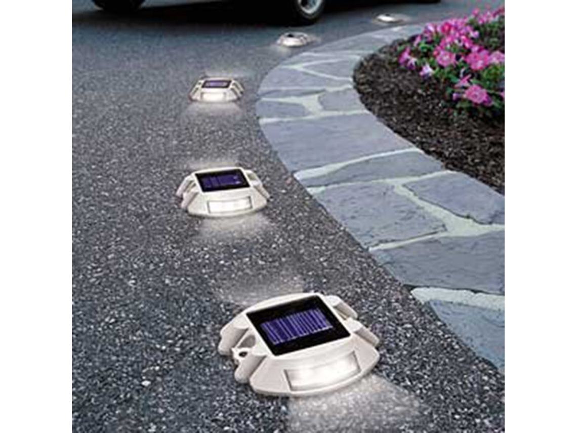 Luzes Solares Brancas De 6 Led Para Entrada De Veículos, Escadas E Caminhos