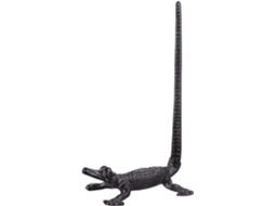 Suporte Para Papel Higiênico Nolitoy Em Ferro Fundido Com Design De Crocodilo Preto, De Chão, Com Dispensador Suave