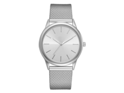 Relógio de Pulso Feminino Casual de Silicone Estilo Simples Quarzo Prata Lvpai