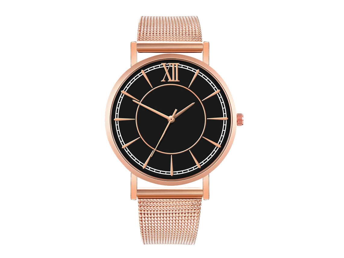 Reloj De Moda Para Parejas Con Correa De Malla Dial Redondo Cuarzo Unisex