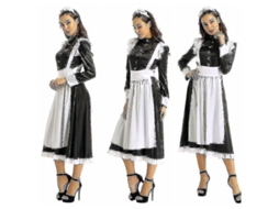 Traje de criada adulta, vestido longo com avental e toque | S/MARCA