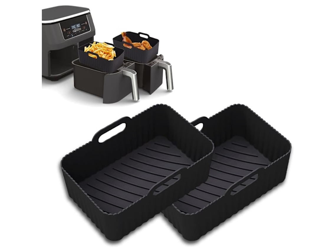 Conjunto De 2 Forros De Silicone Reutilizáveis​​ Para Fritadeira Elétrica Ninja Dual Air Fryer(af400uk, Af300uk, Double Stack Xl, Sl400uk 9.5l)