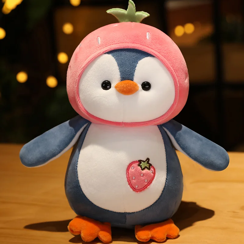 Lindo Pinguim de Pelúcia de Desenho Animado, Brinquedo de Pelúcia Macio para Crianças MDUG (rosa, 25cm)