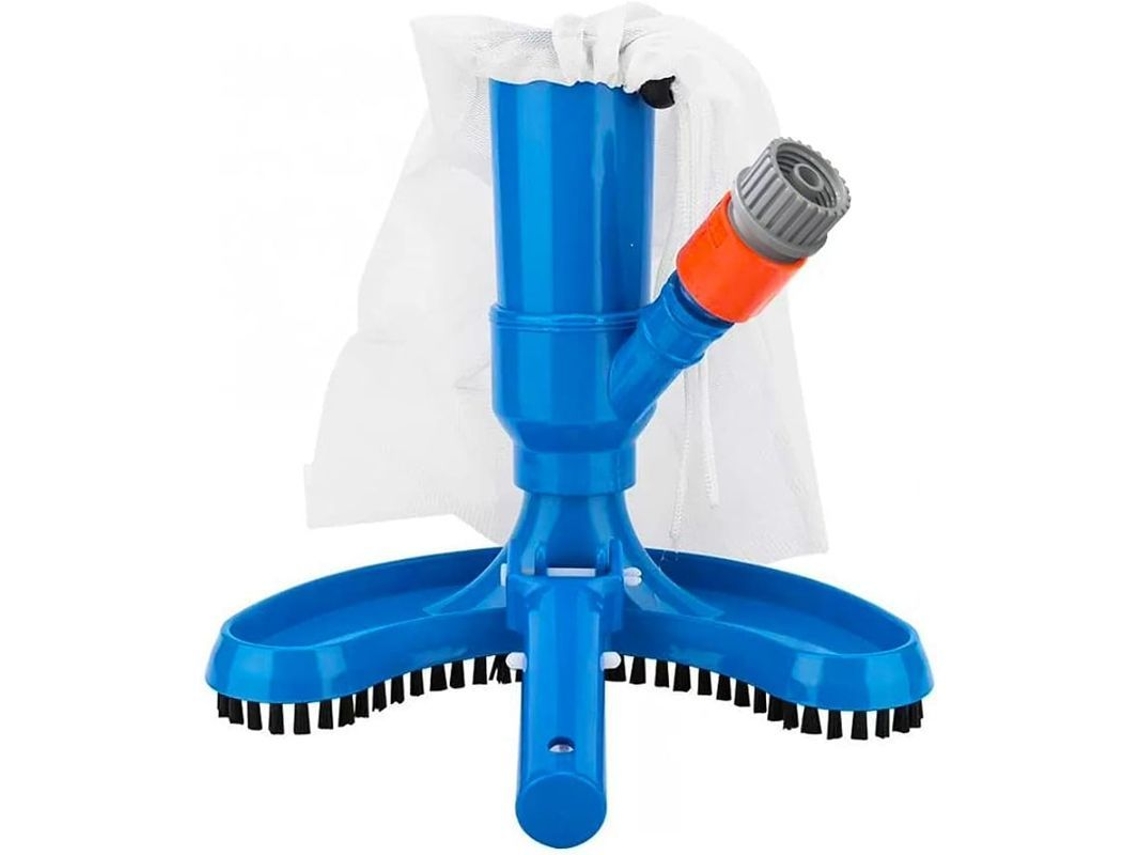 Limpiador De Piscina Portátil Aspirador Subaquático Com Cabo, Bolsa De Malha E Conector De Mangueira Abs Azul
