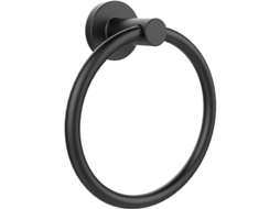 Suporte de Toalha Nova Line, parede, aço inox 304, com anel de toalha preto mate | S/MARCA