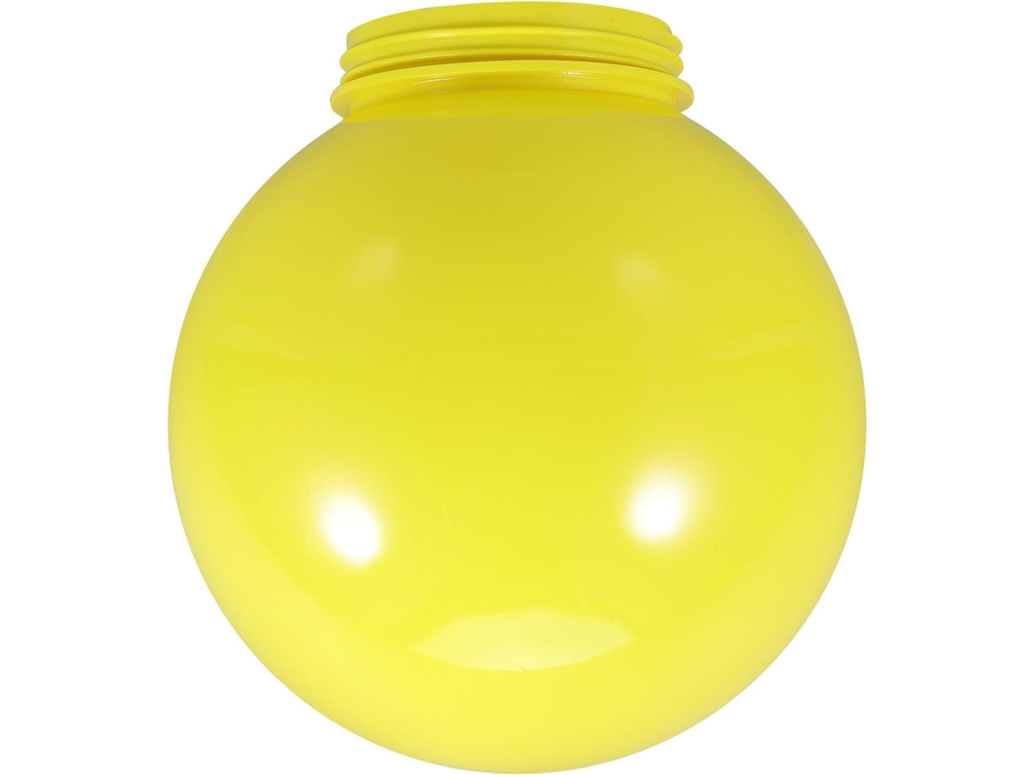Abajur Redondo Amarelo Em Acrílico, 20 Cm De Diâmetro, Abertura Rosqueada De 95 Cm, Para Luminárias Gokoco
