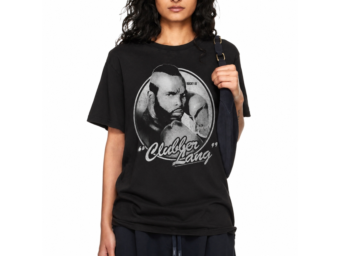 Rockinstone Rocky Movie Clubber Lang Black Adult T-shirt Size:l
