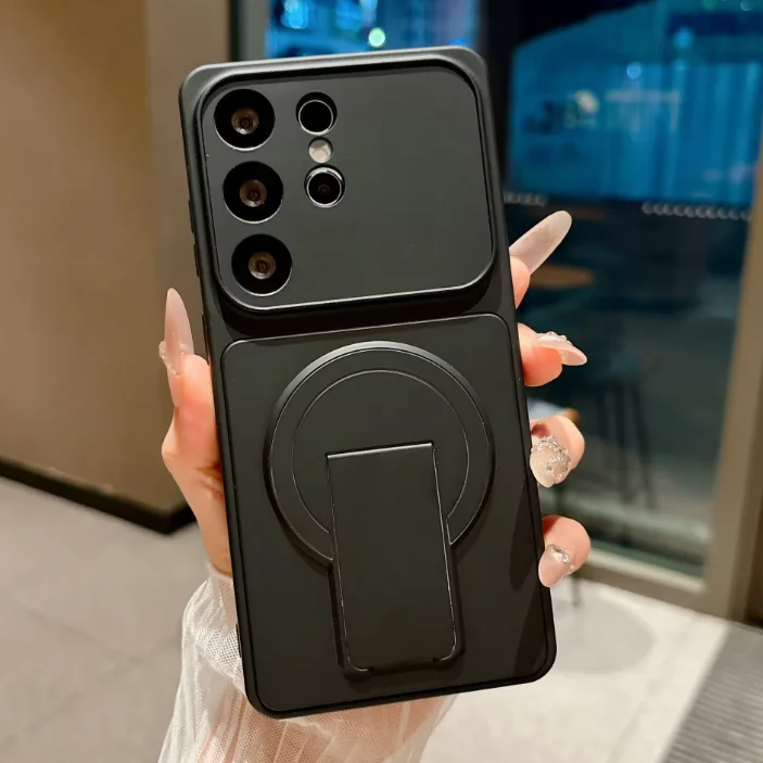 (preto, Galaxy A15) Capa Dobrável De Luxo Com Suporte Magnético Fosco E Magsafe