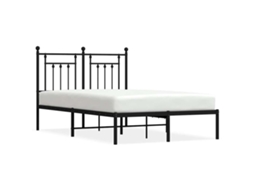 Bed Frame, Bed Frames Vidaxl Preto Aço (135 X 190 Cm)