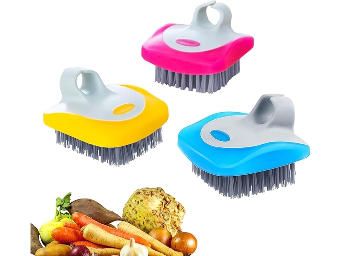 Conjunto De 3 Escovas Para Legumes, Descascador De Batatas E Escova Para Limpeza Frutas Vegetais