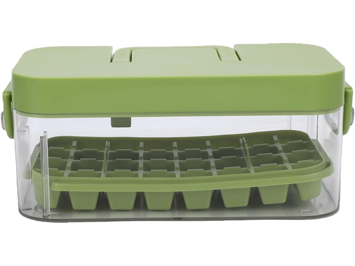 Forma De Gelo De Silicone Com Tampa E Colher.