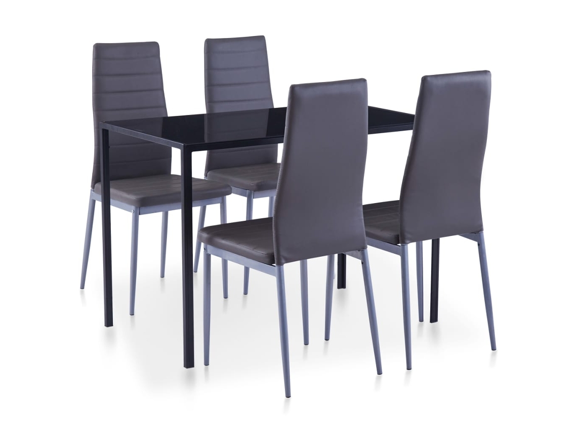 Vidaxl Conjunto De Jantar 5 Pcs Cinzento