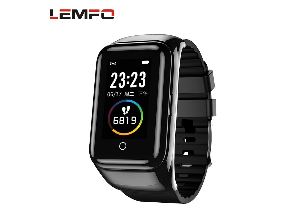 Smartwatch Original Lemfo M7 Bluetooth 2-En-1 Bracelet Noir