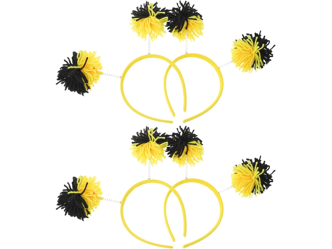 Conjunto De 4 Tiaras Leves E Versáteis Com Orelhas De Abelha Amarelas Para Festas De Primavera E