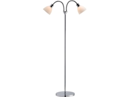 Candeeiro de Chão NORDLUX Ray Prata/Branco 2 abajures