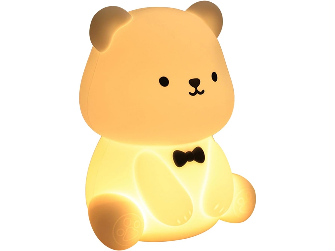 Luminária Noturna Urso Lâmpada Fofa De Silicone, Luz Suave Com