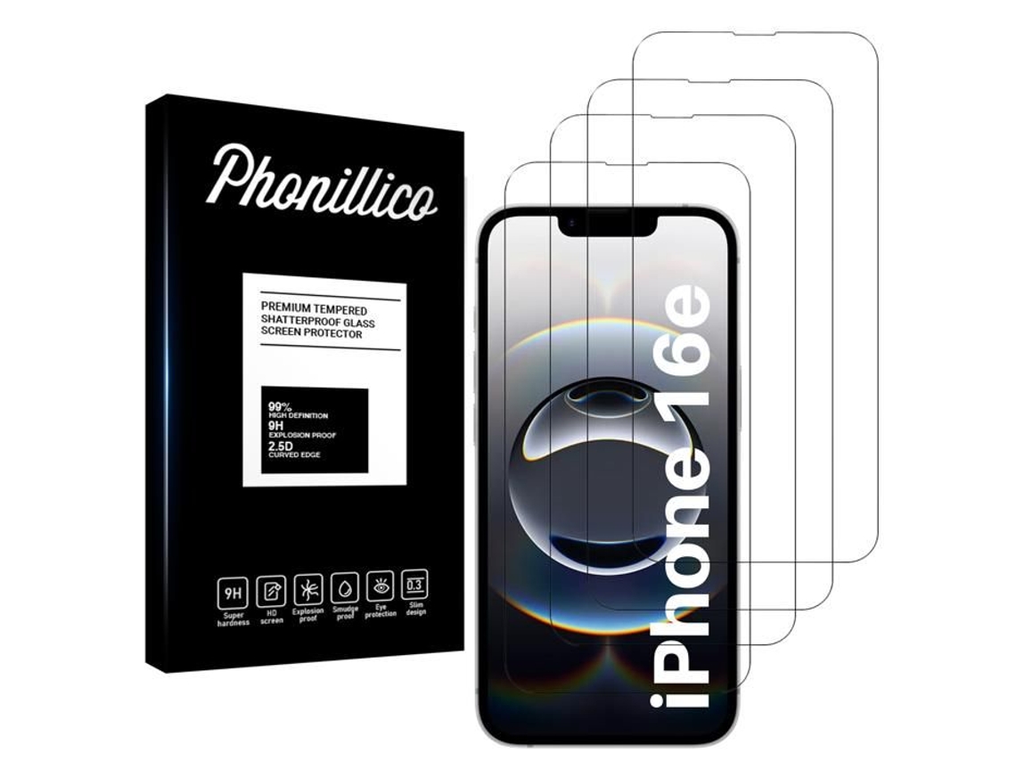 Película De Vidro Segurança Iphone 16e Pacote Com 4 Altamente Resistente A Riscos Transparente