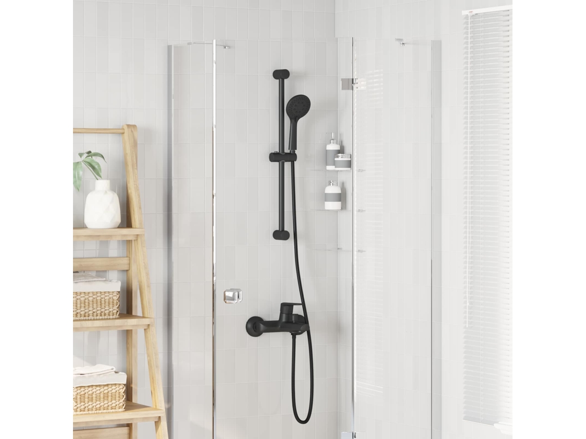 Vidaxl Conjunto De Sistema De Chuveiro Preto 70 Cm Aço Inoxidável