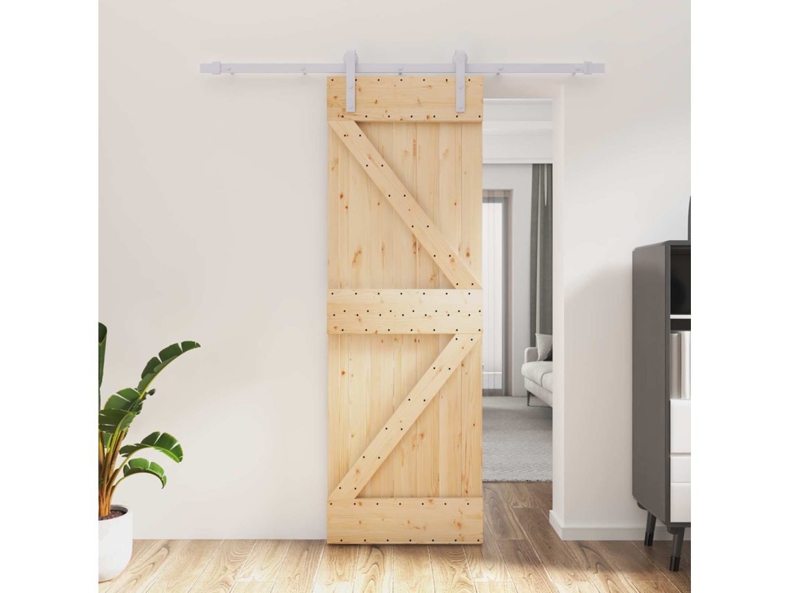 Vidaxl Porta Deslizante Natural E Branco 70 X 210 Cm