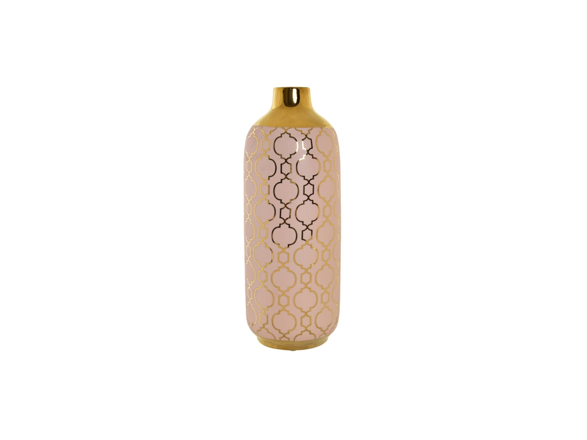 Vaso de Porcelana Cromada Rosa, 15x15x41,5cm ALEXANDRA HOUSE LIVING