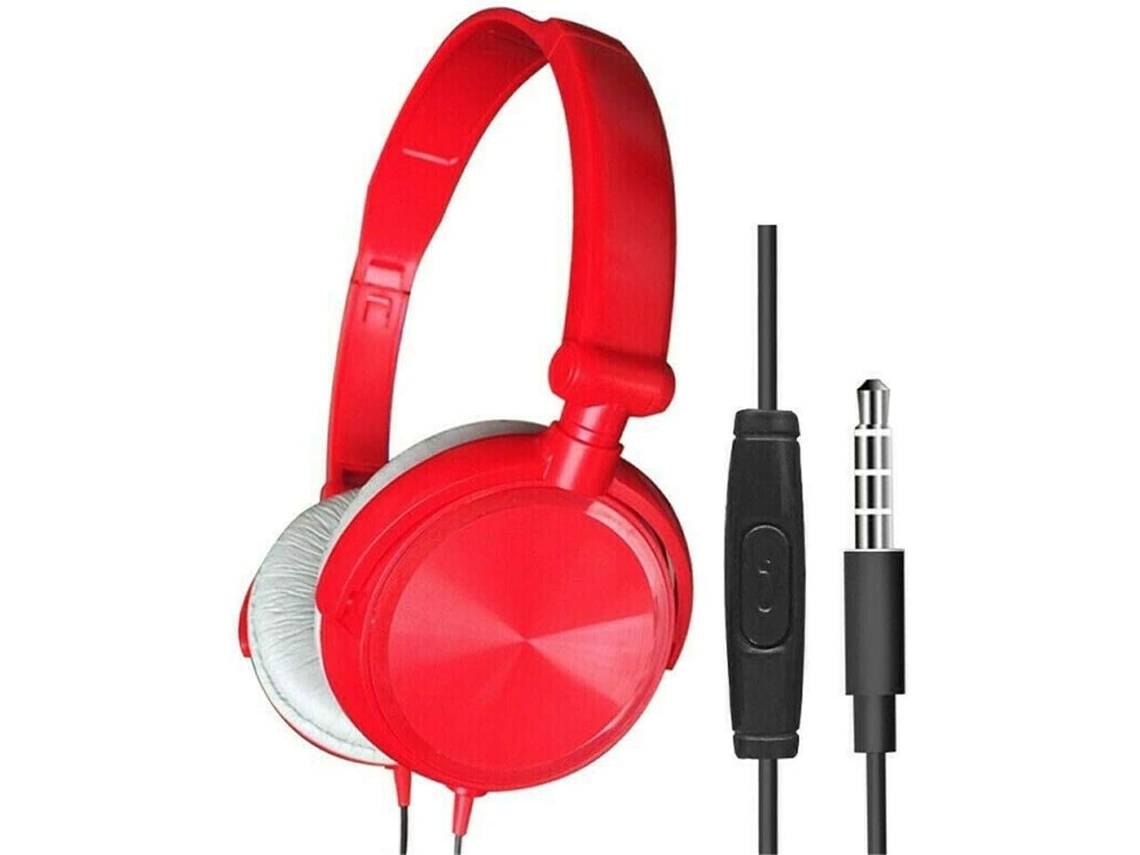 Fones De Ouvido Supra Auriculares Com Fio 3, 5mm E Microfone Fones De Ouvido Dobráveis Com Som Estéreo Graves Potentes