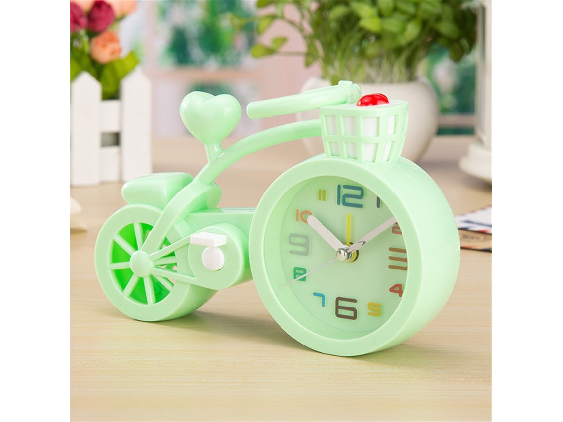 Relógio Criativo Para Crianças Em Formato De Bicicleta, Cores Doces, Despertador Eletrônico Para Quarto, Sala De Estar, Decoração Slowmoose
