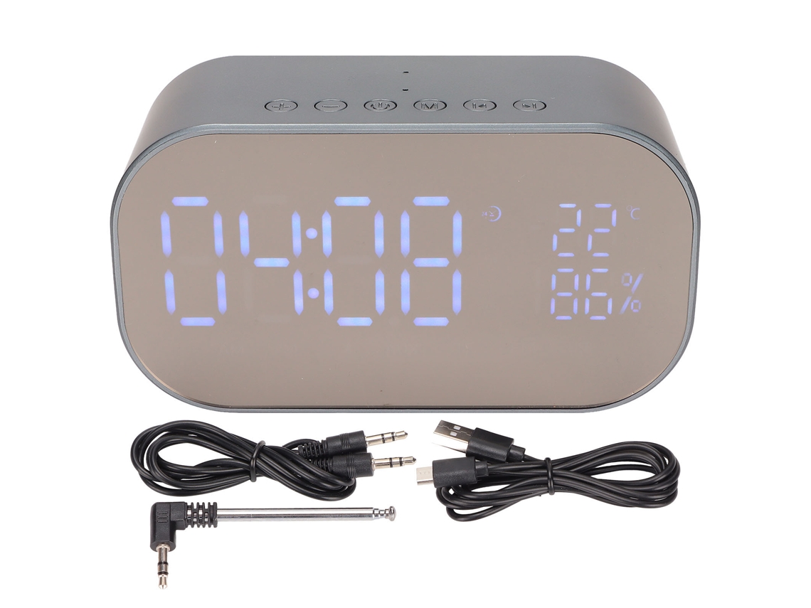 Altifalante Bluetooth LAXISCREED Relógio alarme com Espelho