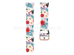 Compatível Com A Pulseira De Silicone Estampada Com Fivela Metálica Para Samsung Galaxy Fit3.flores Em Plena Floração Yunzii