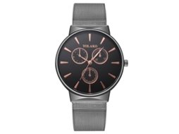 Reloj De Pulsera Para Hombres Yolako Simple Ultradelgado De Metal Mesh De Aleación Negro