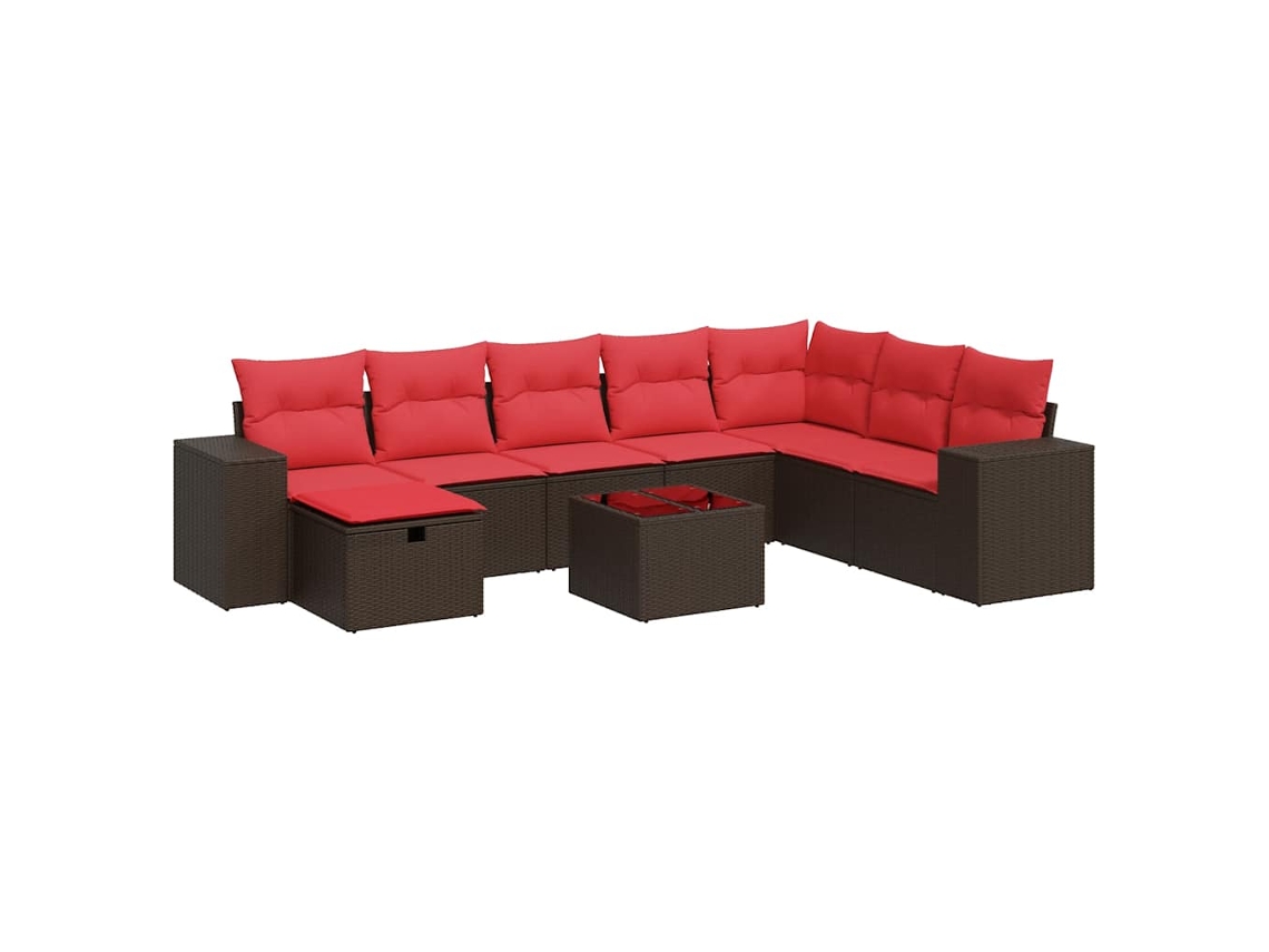 Garden Sofa Set, Garden Sofa Sets Vidaxl Marrom Rattan / Vime (n/a)