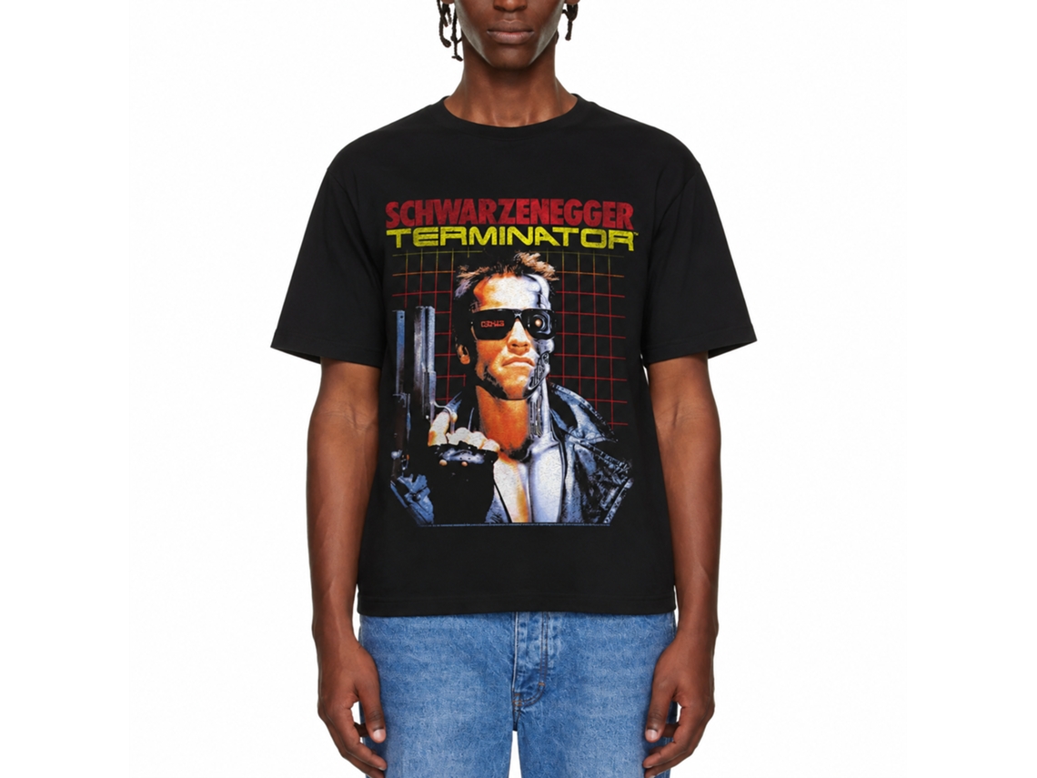 Rockinstone Terminator Grid Black Adult T-shirt Size:m